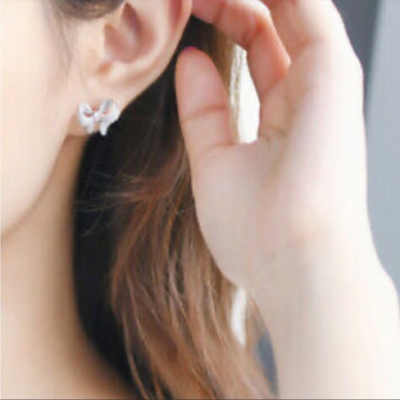 New pretty 925 silver diamond earrings - Picture 3 of 5